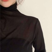 【買付】レディース トップス 長袖 レース タートルネック ファッション 5色 美ライン