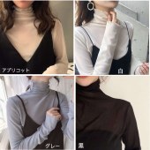 【買付】レディース トップス 長袖 レース タートルネック ファッション 5色 美ライン