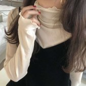 【買付】レディース トップス 長袖 レース タートルネック ファッション 5色 美ライン