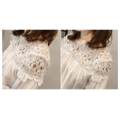 【買付】超目玉■カットソー 長袖 オフショルダーみたいな肩レース可愛いプルオーバー　袖ギャザー