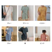 接触冷感 部屋着 ワンマイル パジャマ ルームウェア セットアップ ショートパンツ