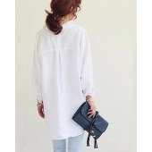 【買付】レディース 長袖 ロング丈シャツ ブラウス ゆったり 体型カバー UVカット カーディガン