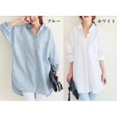 【買付】レディース 長袖 ロング丈シャツ ブラウス ゆったり 体型カバー UVカット カーディガン