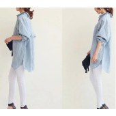 【買付】レディース 長袖 ロング丈シャツ ブラウス ゆったり 体型カバー UVカット カーディガン